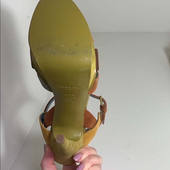 Yves Saint Laurent Tribute suede platform sandals - Picture 4 of 4